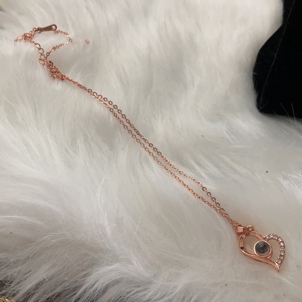 Sterling silver rose gold necklace
